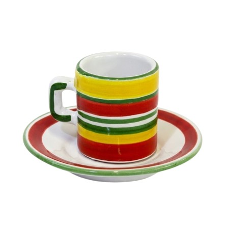 Cylindrical coffee Cup with Saucer Procida Ceramiche De Simone Cylindrical coffee Cup with Saucer Procida Ceramiche De Simone
